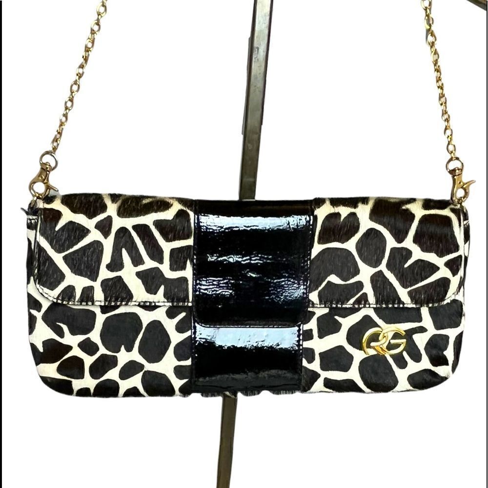 Roberta Gandolfi Animal Print Calf Hair Clutch/Shoulder Bag Perfect Condition